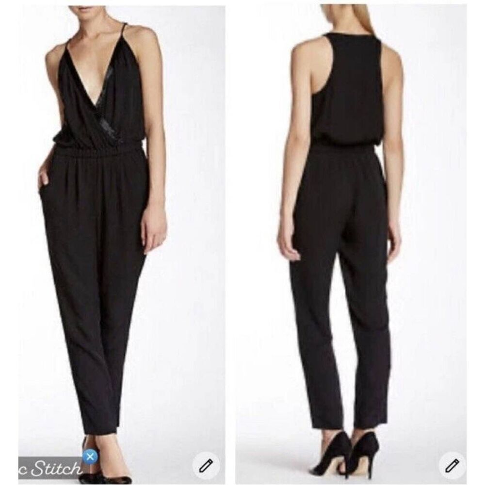 Diane Von Furstenberg Shany Embellished‎ Silk Jumpsuit Size 12